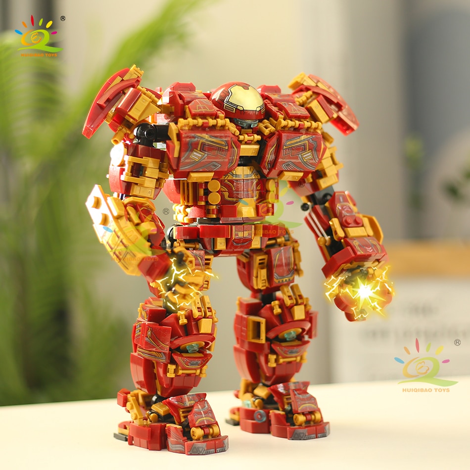 HUIQIBAO-1450PCS-City-War-Super-Armor-Robot-Building-Blocks-Military-Warrior-Mecha-Figures-Weapon-Bricks-Toys-2