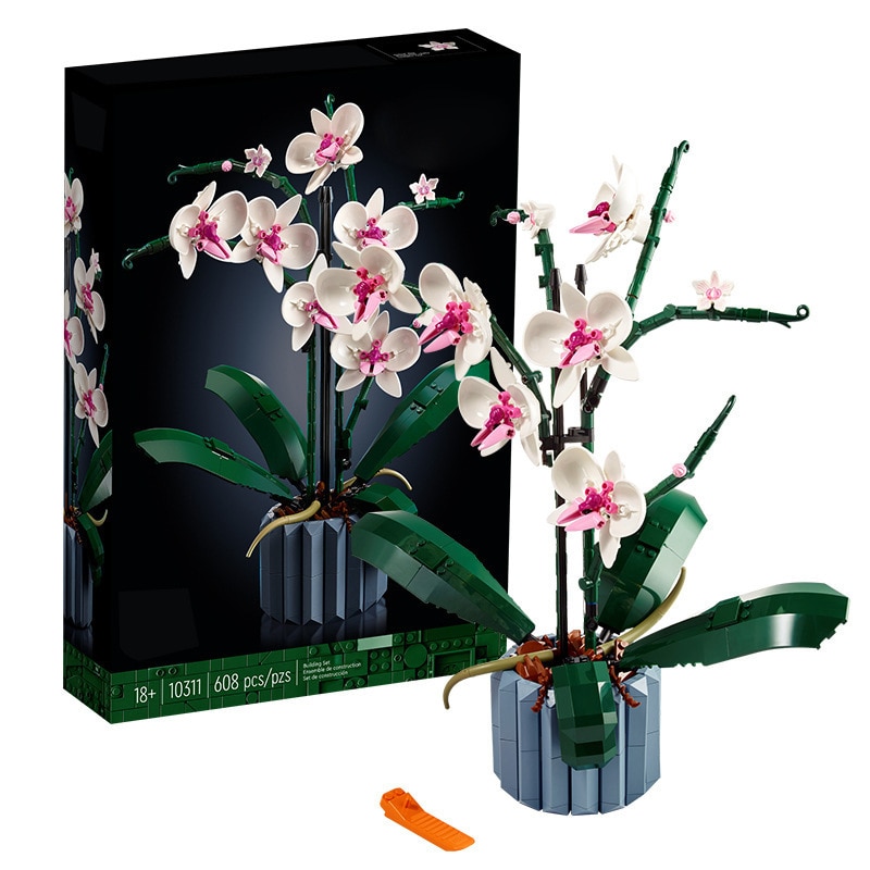 Moc-Bouquet-Orchid-block-flower-Succulents-Potted-Building-Blocks-FIT-for-10311-Romantic-Kit-Assembly-Building-1