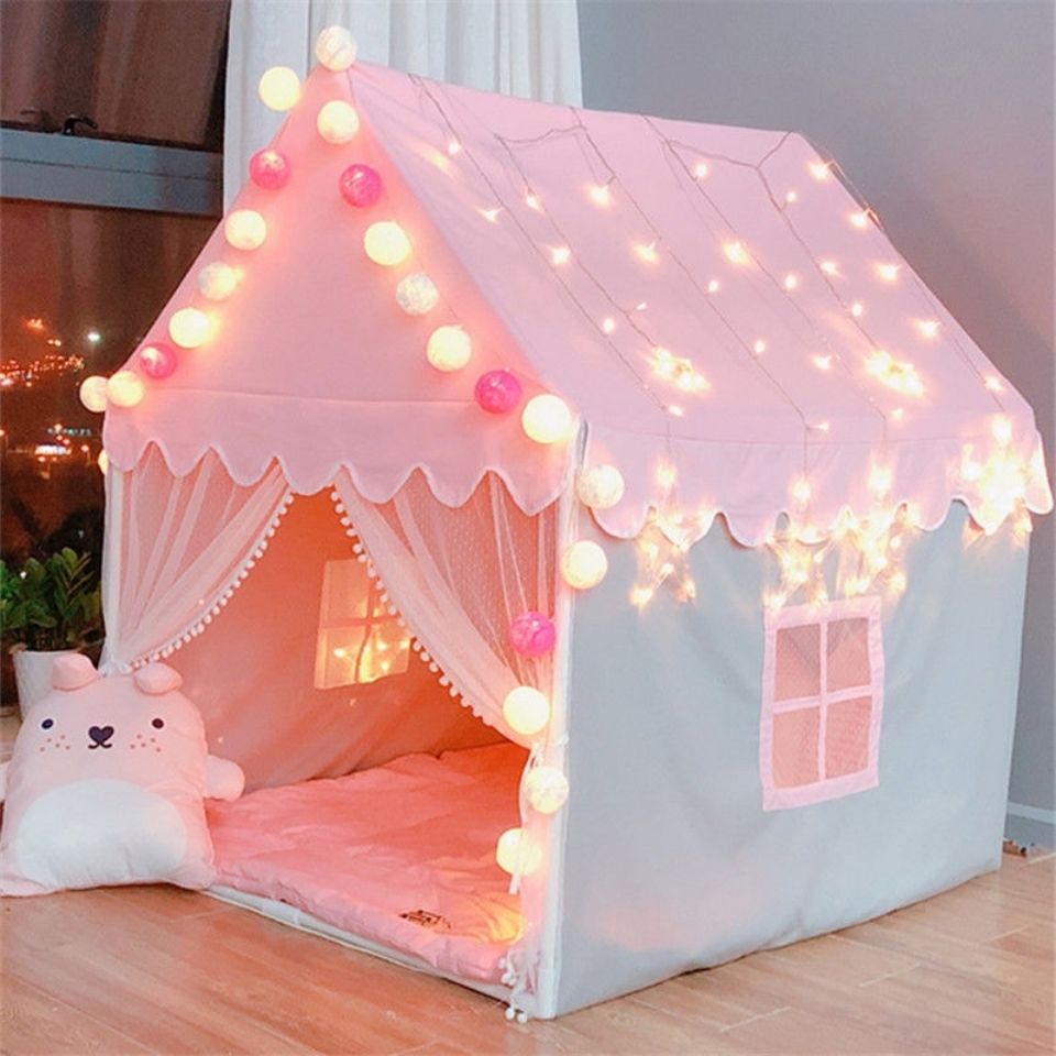 Pink-Cute-Princess-Castle-Tents-Portable-Indoor-Outdoor-Teepee-Tent-for-Kids-Folding-Play-Tent-House-2