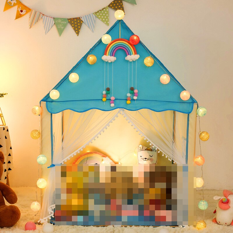 Solid-Wood-Children-s-Tent-Indoor-Small-Tent-Princess-Girl-Cute-Dream-Castle-Boy-Toy-House-3