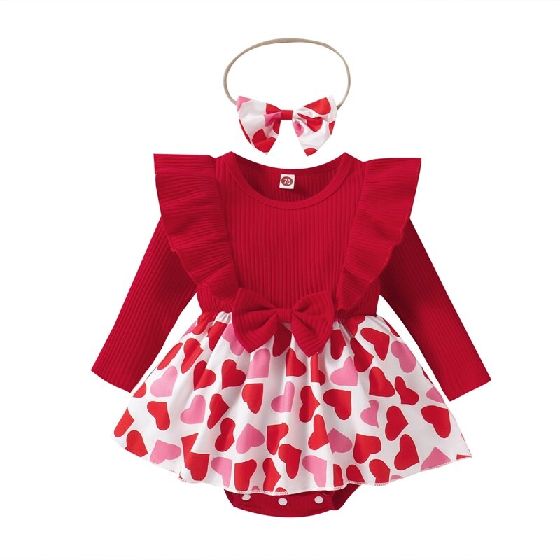 Toddler-Baby-Girls-Clothes-Valentine-s-Day-Outfits-Long-Sleeve-Heart-Print-Skirt-Romper-with-Headband-2