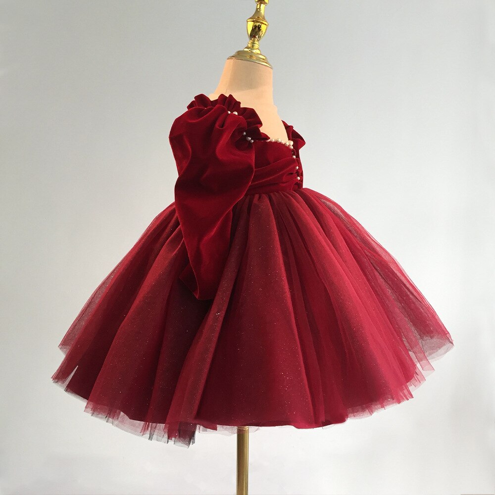 Birthday-dress-for-Baby-Girl-Red-Autumn-Puff-long-sleeve-1-4-Years-Children-S-Christmas-2