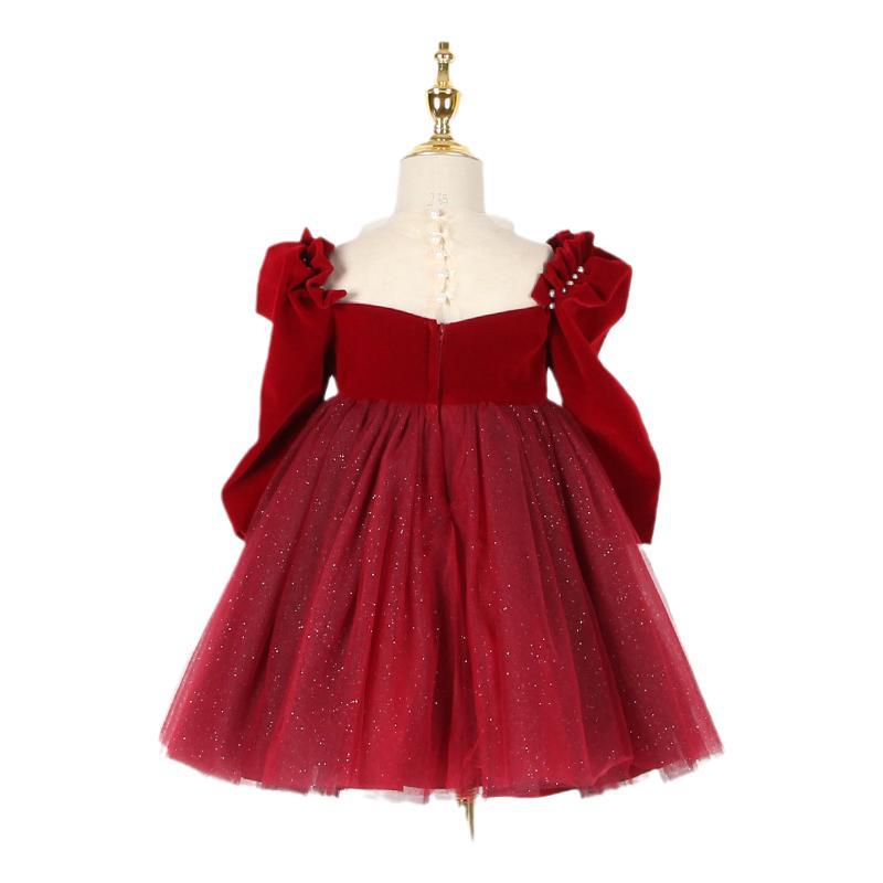 Birthday-dress-for-Baby-Girl-Red-Autumn-Puff-long-sleeve-1-4-Years-Children-S-Christmas-5