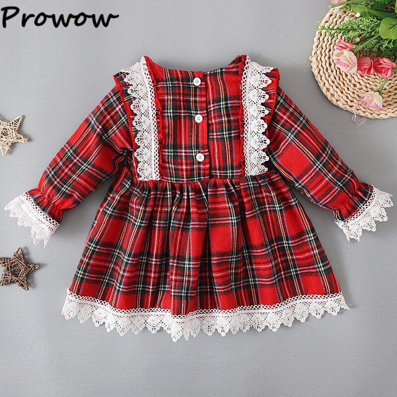 Prowow-1-5Y-Red-Plaid-Girl-Dresses-Long-Sleeve-Ruffles-Lace-Party-Birthday-Dress-For-Girls-1