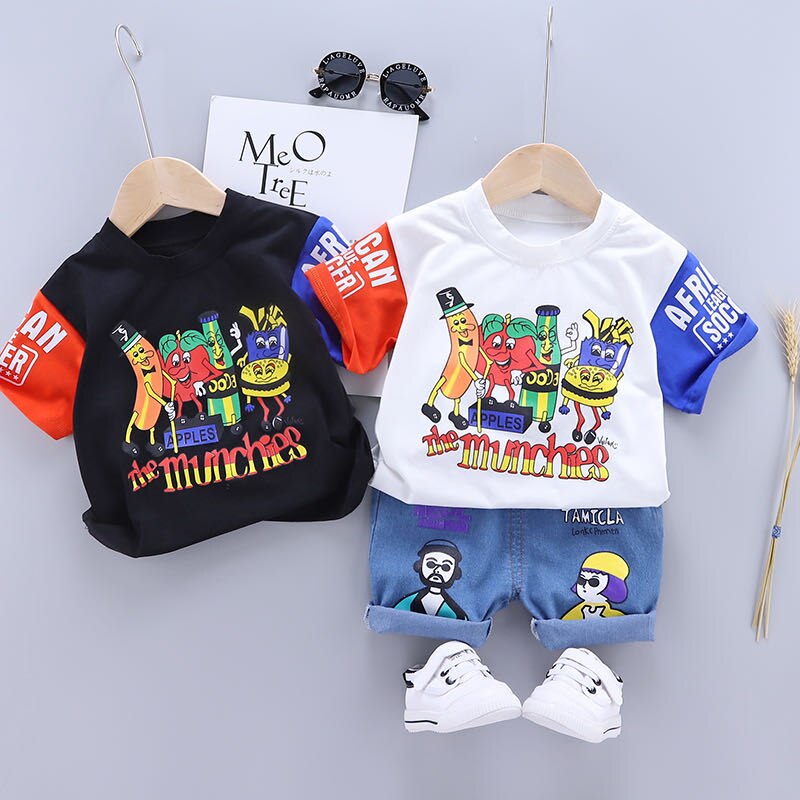 Toddler-Infant-Baby-Boys-Clothing-Sets-2020-Summer-Short-Sleeve-Cartoon-T-Shirt-Denim-Shorts-Kids-4