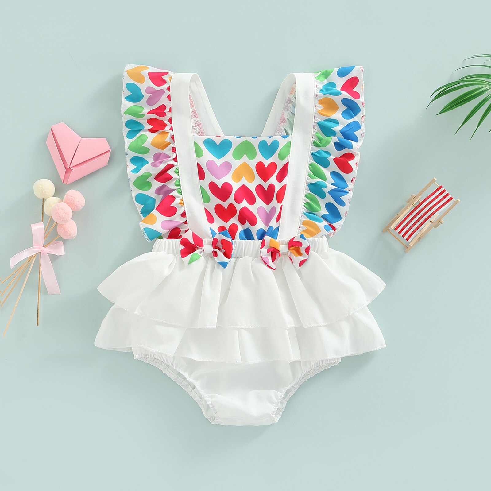 Newborn-Baby-Girl-Flying-Sleeve-Romper-Colorful-Hearts-Printed-Square-Neck-Bowknot-Ruffles-Bodysuit-Jumpsuit-Summer-1