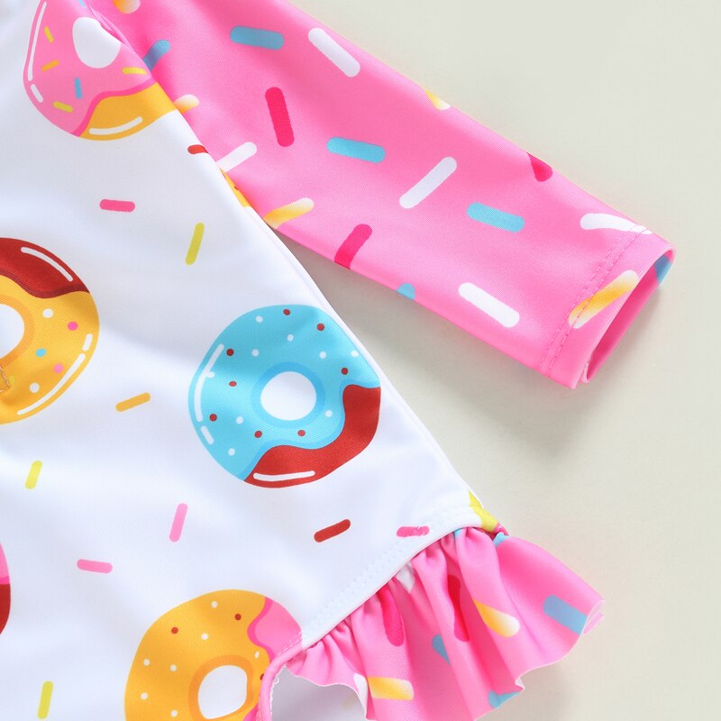 Kids-Girl-Summer-Long-Sleeve-Swimsuits-Ruffle-Trim-Donut-Print-Zipper-Jumpsuit-Swimwear-Beachwear-Bathing-Suits-5