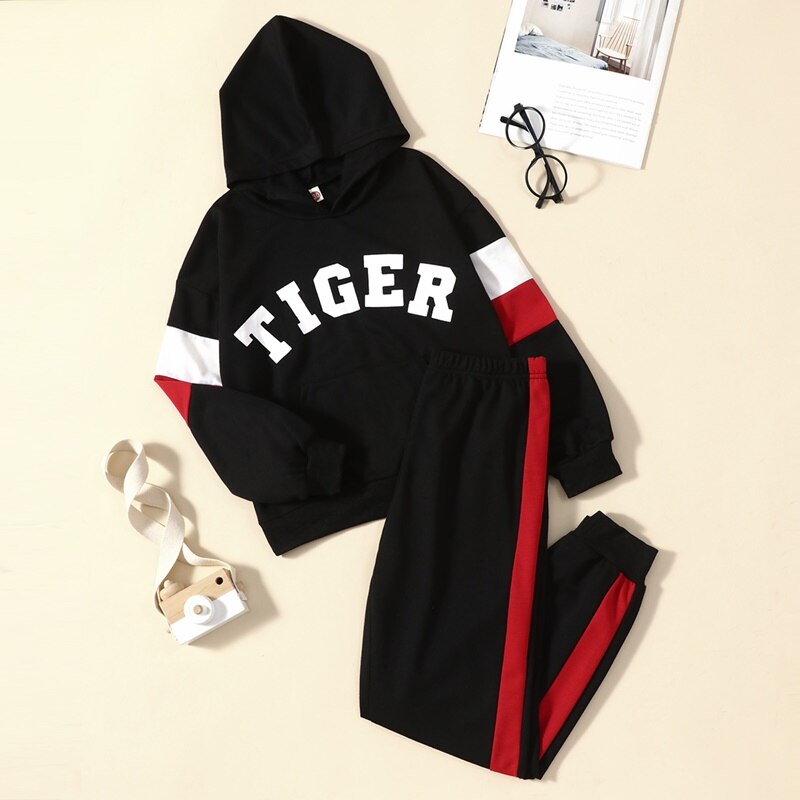 New-Spring-Fall-Kids-Clothes-Set-Cotton-Casual-Letter-Long-Sleeve-Hoodied-Tops-trousers-2-Pcs-4