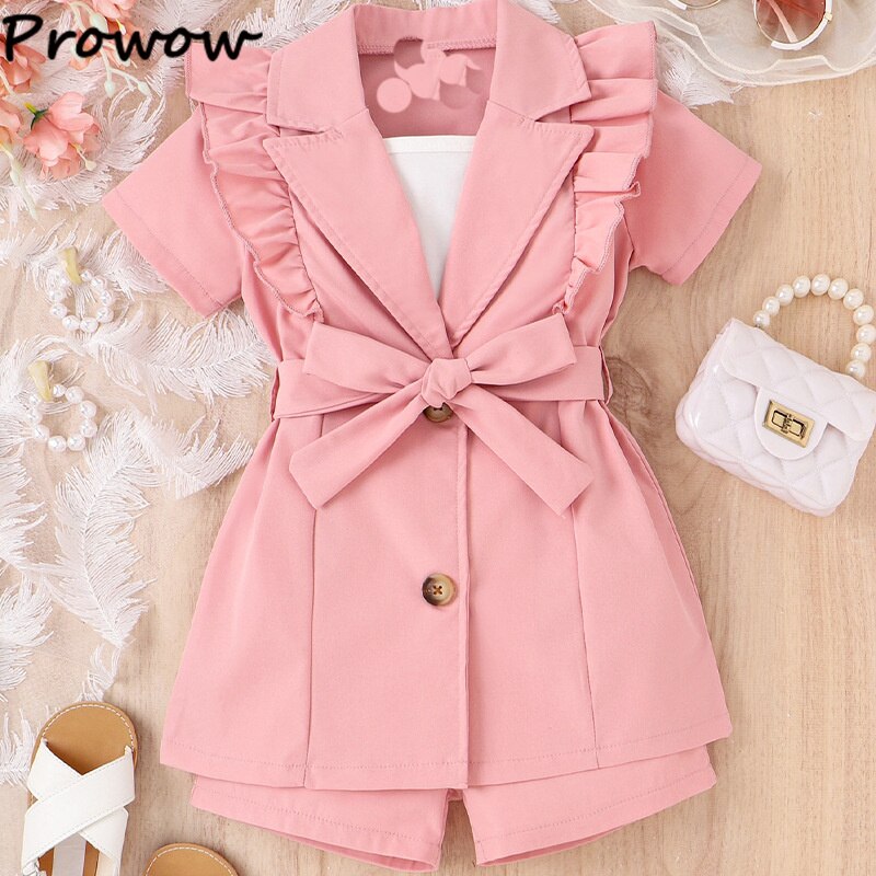 Prowow-3-7Y-Fashionable-Summer-Suit-For-Girls-Belted-Pink-Laple-Blazer-Jacket-Vest-Pants-3pcs-1