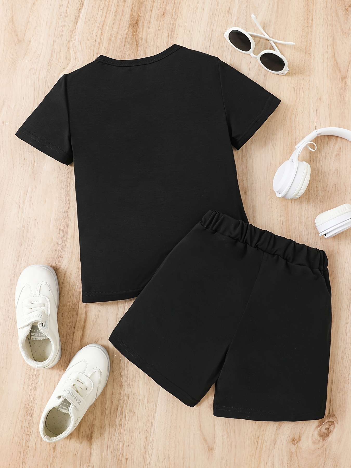 2pcs-Boys-Little-Boss-Pattern-T-Shirts-Elastic-Waist-Shorts-Set-Kids-Summer-Clothes-1