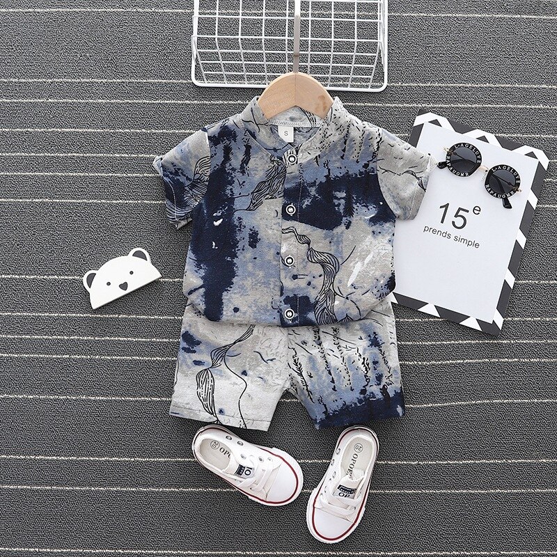 Cute-Cotton-Baby-boys-Short-Sleeved-Shirt-Clothes-Suits-Summer-kids-Clothing-Sets-handsome-1