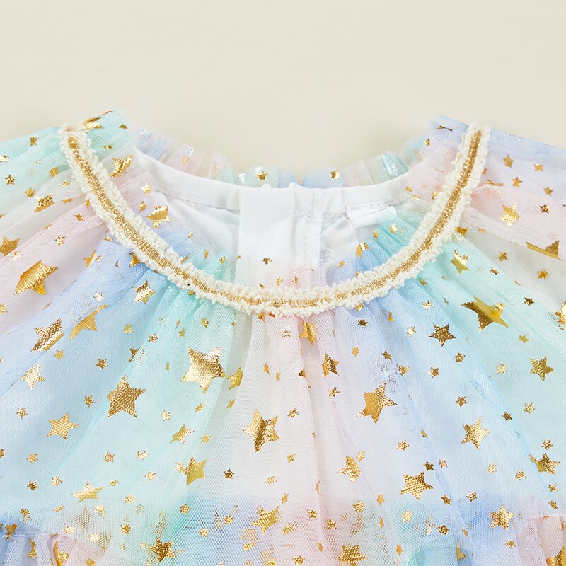 Toddler-Kids-Girls-Princess-Dress-Rainbow-Star-Print-Yarn-Dress-Children-Summer-Sleeveless-Layered-Cake-Bapteme-2