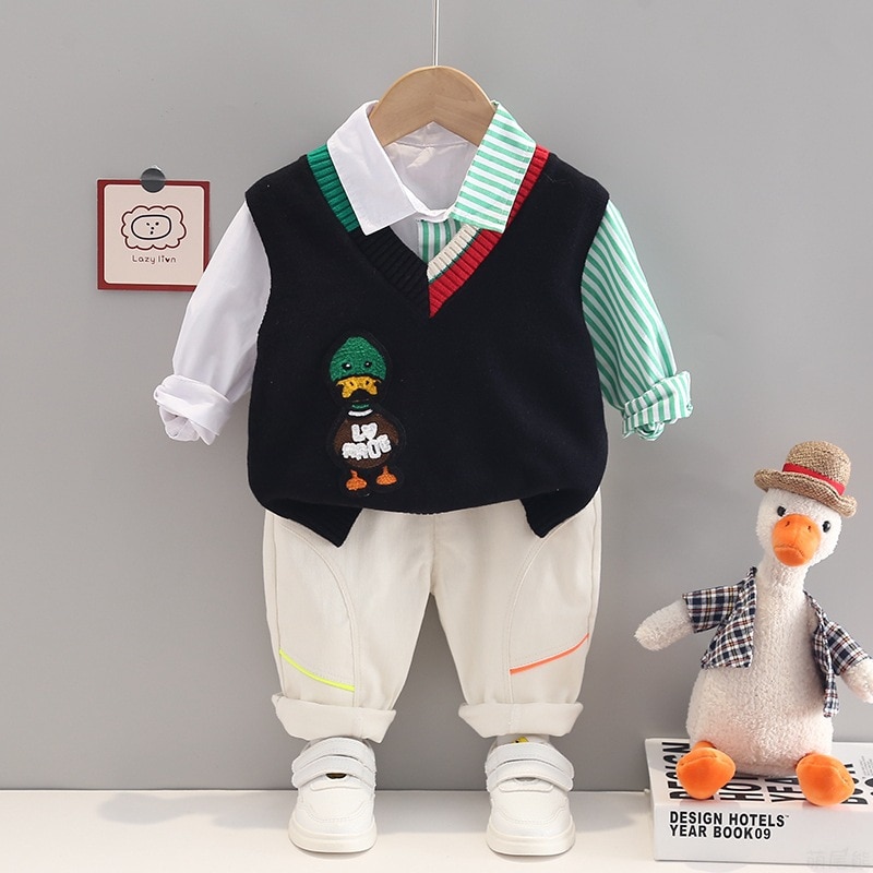 Western-Baby-Boy-Outfit-Set-Spring-Autumn-Cartoon-V-neck-Knitted-Sleeveless-Vest-T-shirts-Jeans-3