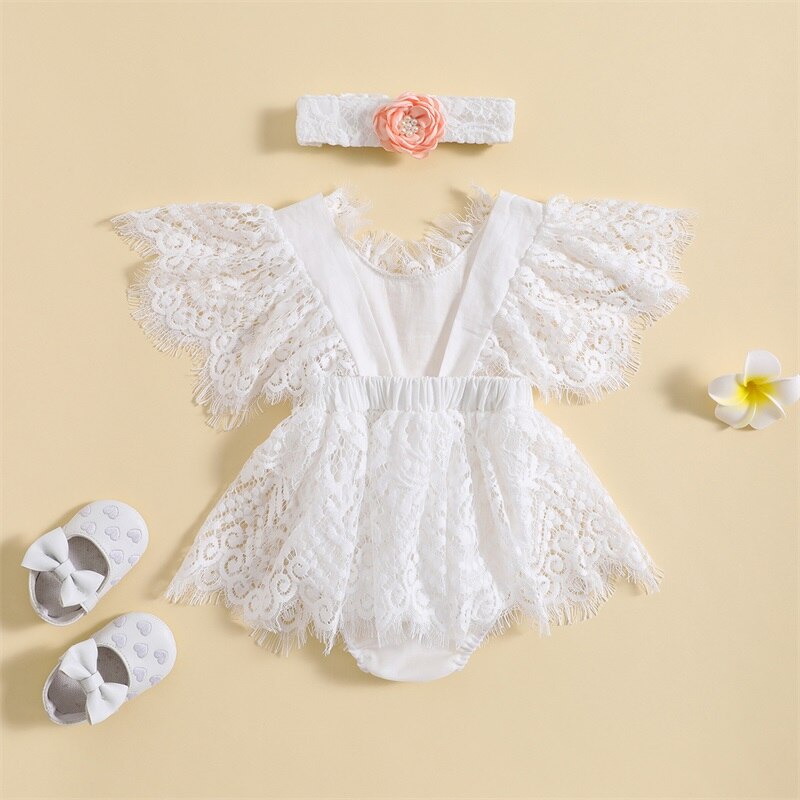 Baby-Girl-Summer-Flutter-Rompers-Outfits-Sleeve-Flower-Front-Lace-Embroidery-Jumpsuits-Dress-Headband-Set-Children-1