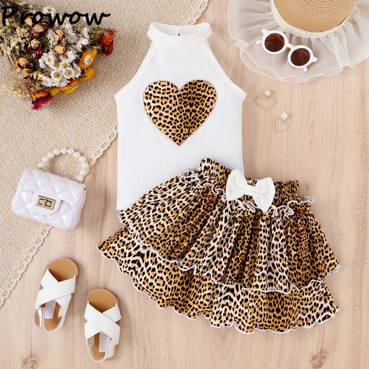 Prowow-4-7Y-Children-Skirts-Sets-For-Girls-Halter-Heart-Top-and-Frill-Cake-Skirt-Leopard-4