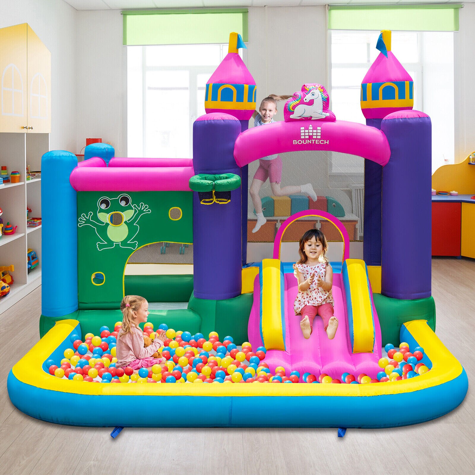 Babyjoy-Inflatable-Unicorn-themed-Bounce-House-6-in-1-Kids-Bounce-Castle-W-735W-Blower-4