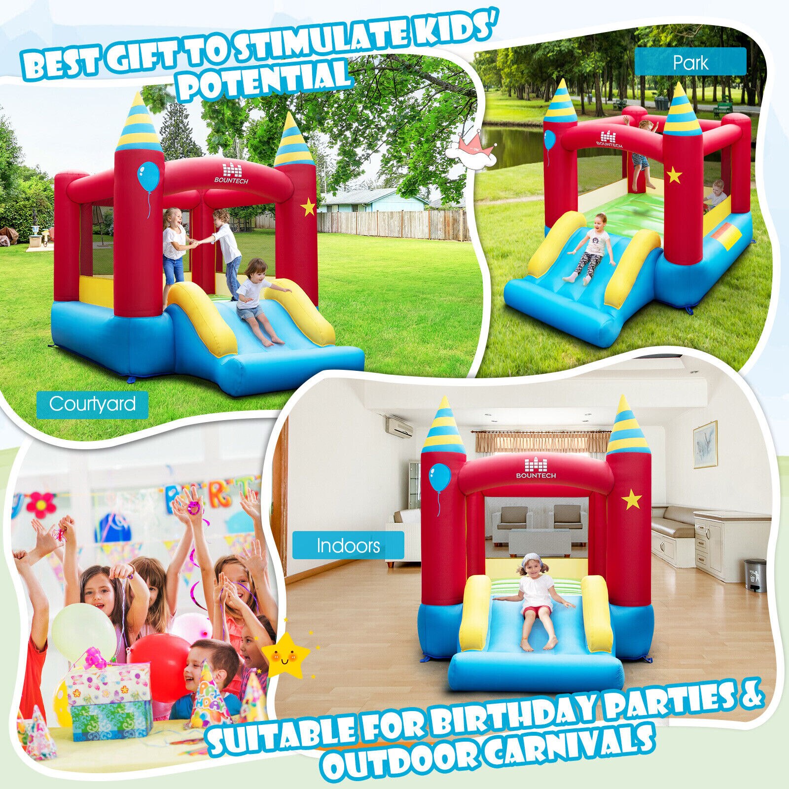 Costway-Inflatable-Bounce-Castle-Kids-Jumping-Bouncer-Indoor-Outdoor-Blower-Excluded-3
