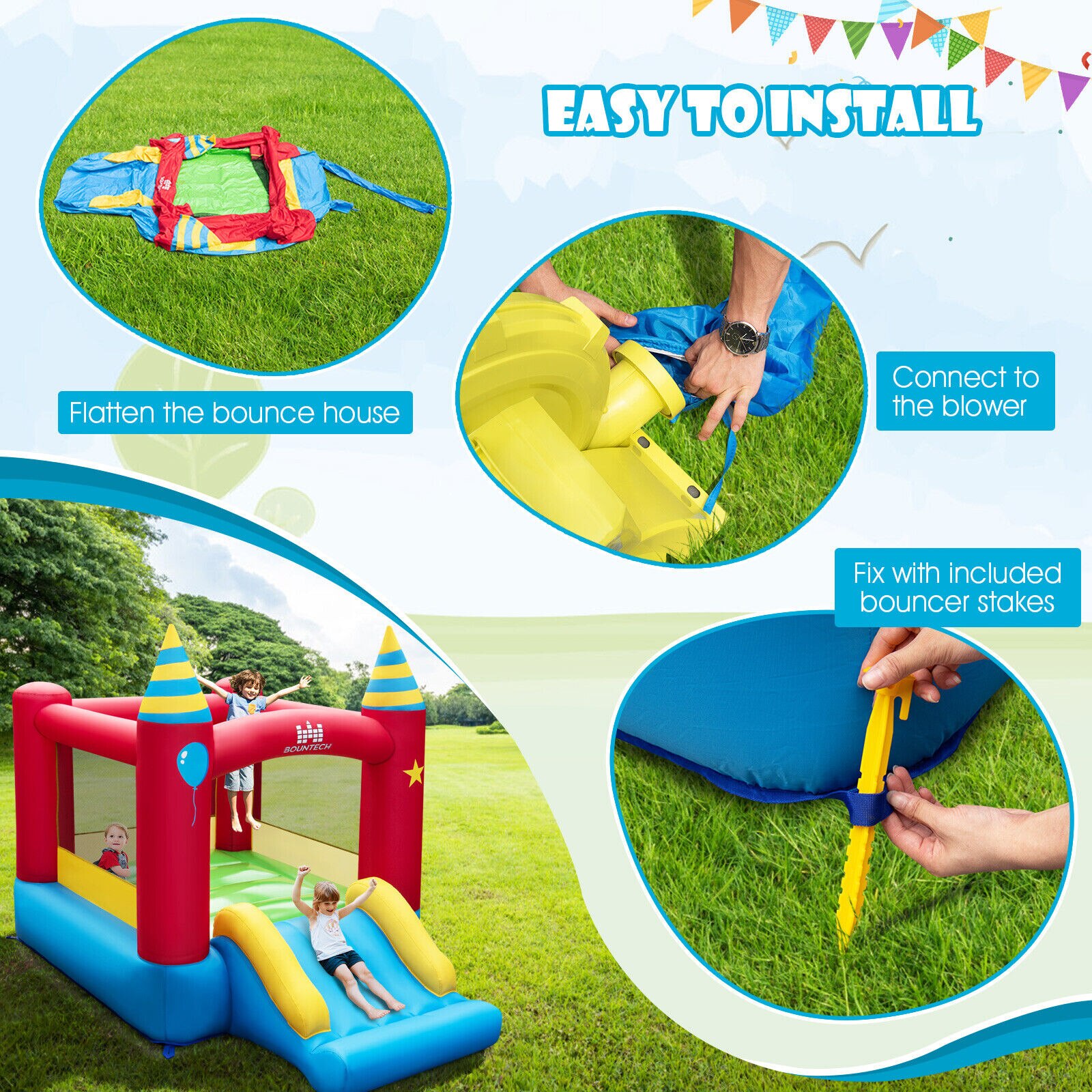 Costway-Inflatable-Bounce-Castle-Kids-Jumping-Bouncer-Indoor-Outdoor-Blower-Excluded-5