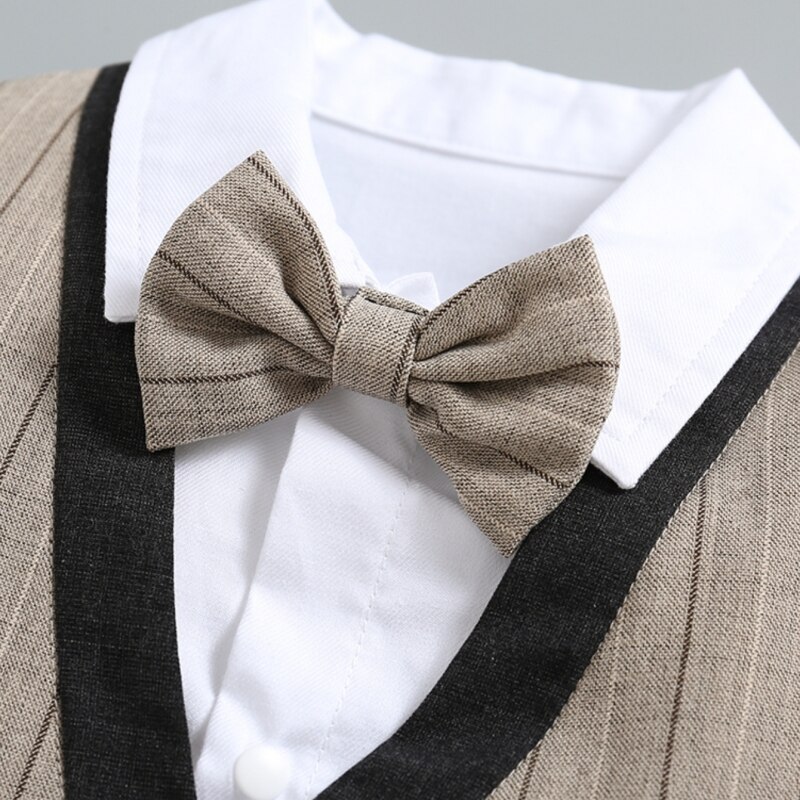 SOLOCOTE-Toddler-Boys-Bow-Neck-Style-Little-Gentleman-Stripe-Party-Wedding-Suit-Front-Shirt-Shorts-Vest-8