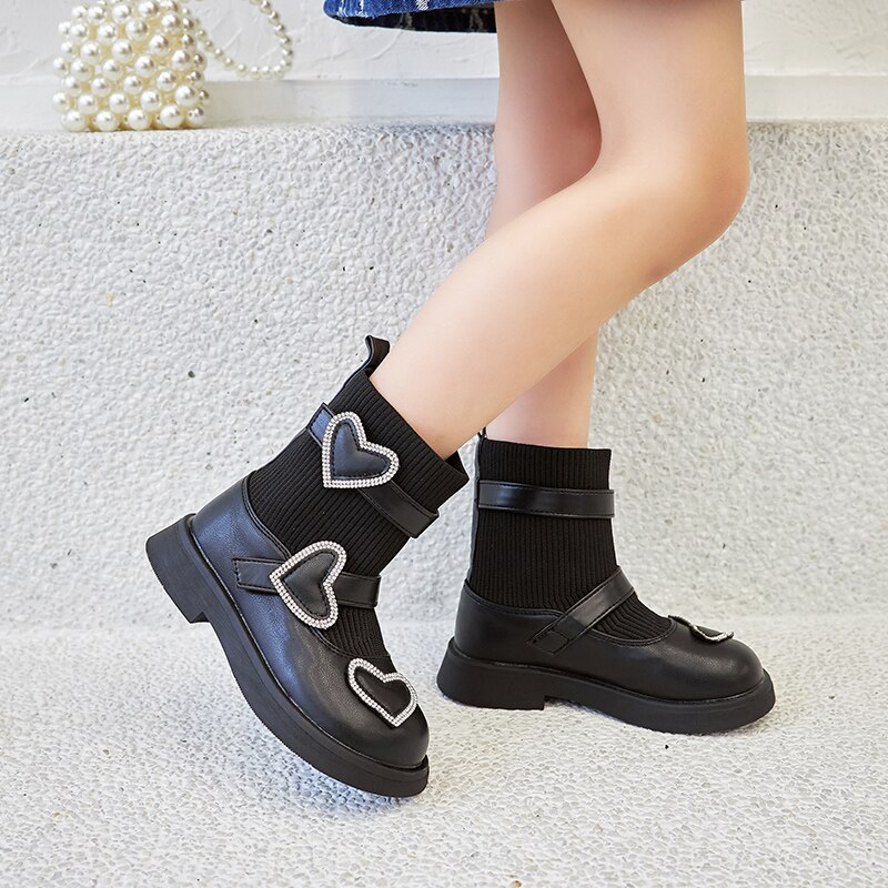 Kids-Shoes-Simple-Love-Rhinestones-2023-New-Soft-Casual-Children-Ankle-Boots-Hook-Loop-Spring-New-2