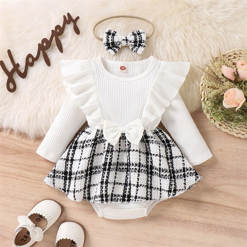 Infant-Baby-Girl-Spring-Autumn-Jumpsuit-Ribbed-Flora-Print-Patchwork-Ruffled-Long-Sleeve-Romper-Dress-Bow-1