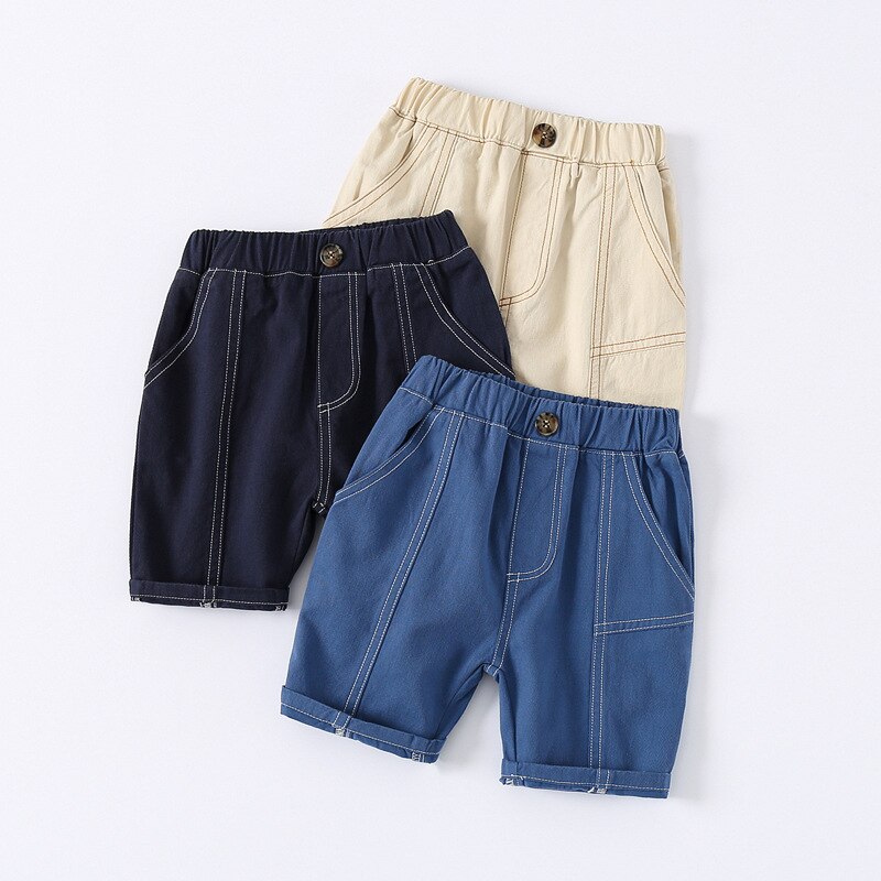 Solid-Color-Boys-Shorts-Summer-Elastic-Beach-Cargo-Pant-Toddler-Baby-Knee-Length-Trousers-Children-Kids-1