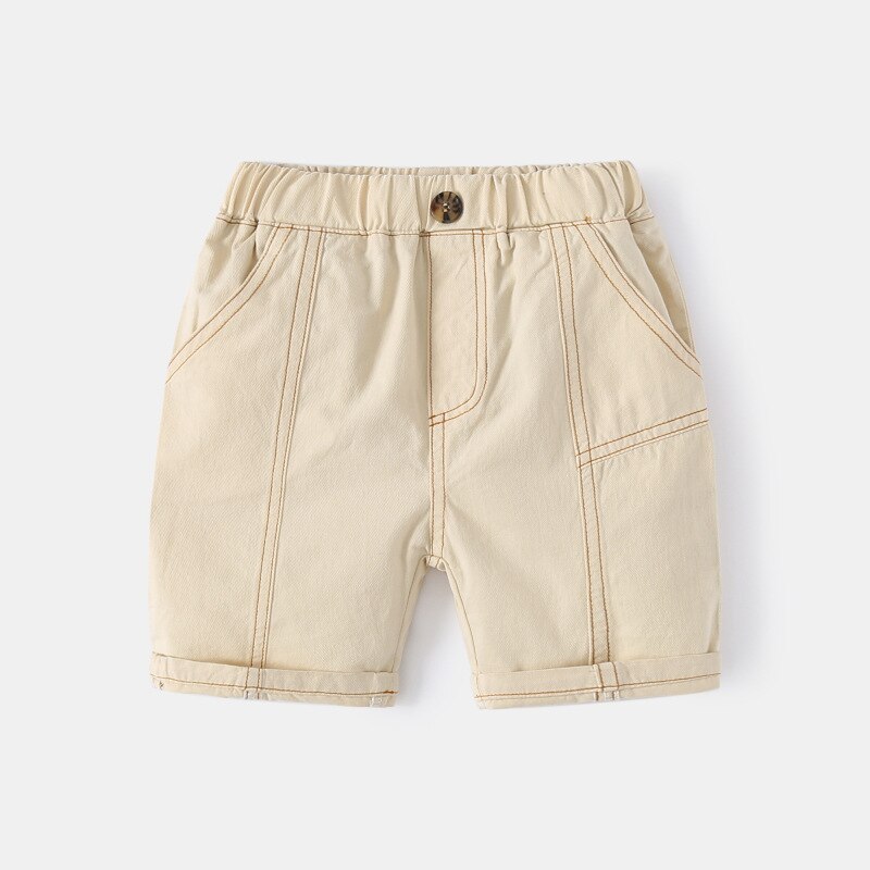 Solid-Color-Boys-Shorts-Summer-Elastic-Beach-Cargo-Pant-Toddler-Baby-Knee-Length-Trousers-Children-Kids-3