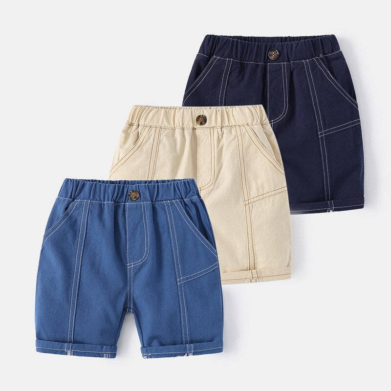 Solid-Color-Boys-Shorts-Summer-Elastic-Beach-Cargo-Pant-Toddler-Baby-Knee-Length-Trousers-Children-Kids-5